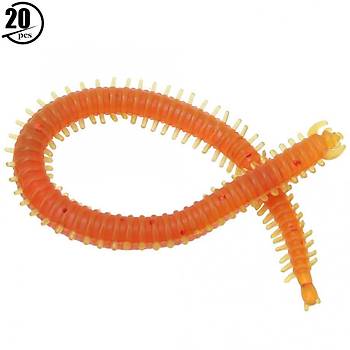 PROFISHER 10 Adet Set 13,5cm Turuncu Silikon Solucan Sahte Yem  