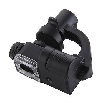 90X Makro Lens Büyüteç Optik Zoom Mikroskop Telefon Klipsli UV LED Iþýklý 