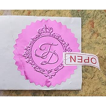 Alüminyum Kendinden Yapışkanlı Etiket Pembe Renk 50 adet 50mm Çap