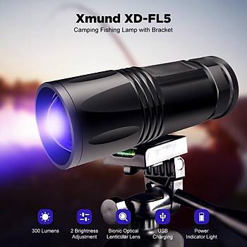 4 Renk UV Balk Feneri 300 Lmen Zoom 2 Mod USB arj Dahili Pil   
