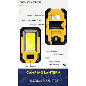 Outdoor 30W Mini Şarjlı 21 LED 3 Mod Projektör Power Bank 