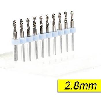 PCB Mikro Karbür CNC Matkap Ucu 10lu Set 2,80mm Tungsten 18 Shank