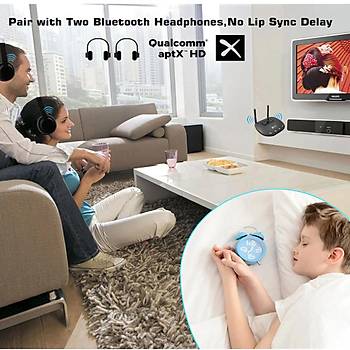 Bluetooth 5.0 HiFi Ses Alıcı Verici Rx-Tx Adaptörü APTX HD LL 80m