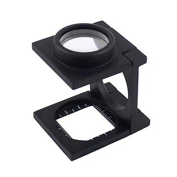 20X Lüp K9 Optik Cam Lens Ölçekli Büyüteç Metal Siyah Renk Üç Eklem Katlanır 
