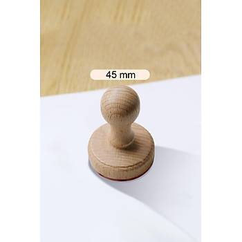 Ahşap Yuvarlak Mühür Estetik Tasarım Kayın Ağacı Istampa Hediyeli 45 mm 
