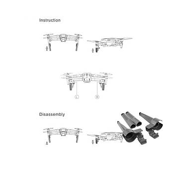Dji Mavic 2 Pro ��in Y�kseltilmi�  G�venli Destekli �ni� Aya�� Tak�m� Koruyucu Uzatma