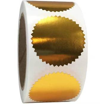 Al�minyum Kendinden Yap��kanl� Etiket Bronz Gold Renk 50 adet 50mm