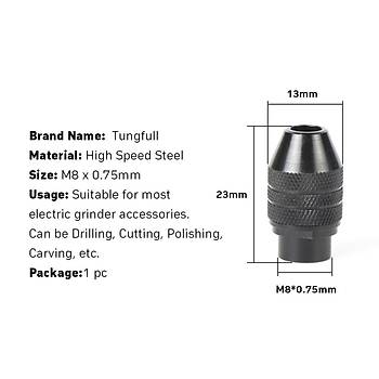 Dremel in 0.3-3.2mm Mini Mandaren Dntrc Adaptr 8mm Uzun