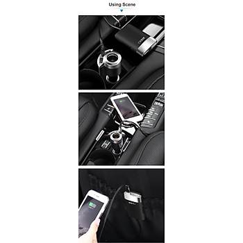 MEIDI Araç Þarj 4 USB ve Çakmak Hýzlý Þarj Adaptörü 2mt Kablo Cep Telefonu Tablet