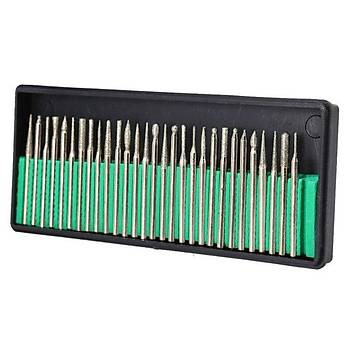 Elmas Freze Taşlama İğne Zımpara 30lu Set 2.35mm 3mm Dremel Hobi