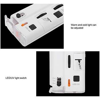 60X 100X UV LED I��kl� Mikroskop B�y�te� Cep Telefon Klipsli 