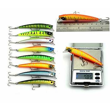 8 li Set Sert Gereki Balk Yem 3D Gzler 10cm 7,85gr