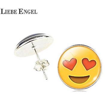 EMOJ Kpe Kabartma Cam Kaplamal  Kalp Gzler Emoji