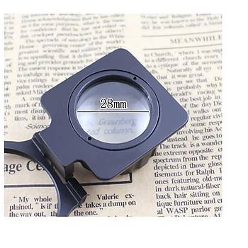 15X Lüp Kumaş Büyüteç Optik Cam Lens Ölçekli Metal Siyah Renk Üç Eklem Katlanır 