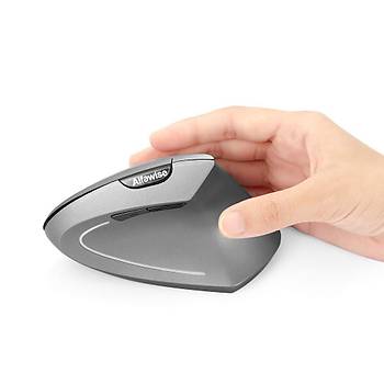 2.4GHz Kablosuz Dikey Fare Ergonomik Tasarım Siyah Renk Alfawise