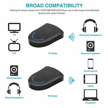 Bt 4.2 Al�c� Verici Adapt�r 3.5mm Aux
