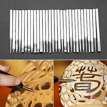 Elmas Freze Taşlama İğne Zımpara 20li Set 2.35mm 3mm Dremel Hobi