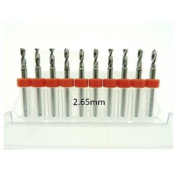 Mikro Karbür PCB Matkap Ucu Metal CNC Sondaj 10lu Set 2.65mm 