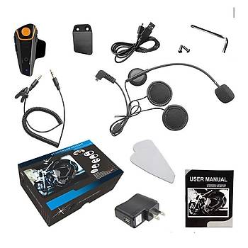 Motorsiklet Kask nterkom Bluetooh 1000mt A2DP Su Geirmez BT-S2