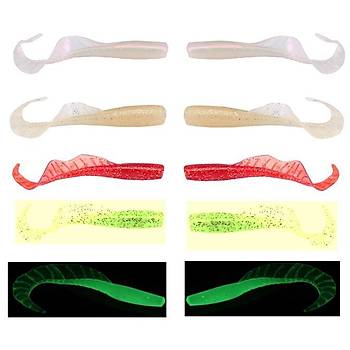 PROFISHER 10 Adet Silikon K�v�rc�k Kuyruk Kurt�uk 7 cm 1,5 gr 