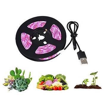 Tam Spektrum Bitki Büyütme Şerit Işık 5V USB Uç 1,5 mt Dış Mekan