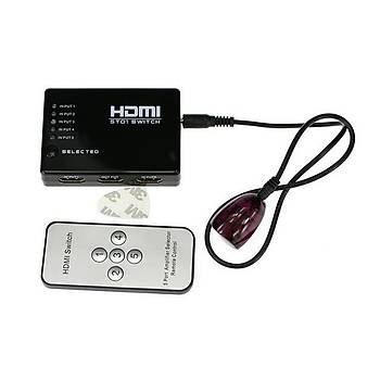 HDMI 1080p Hd Spilitter 5 Port Datc Hub Kutusu ve Uzaktan Kumanada