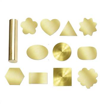 Boş Mum Mühür Pirinç Damga Kafası Petek Şekil 25x28.8mm Gold