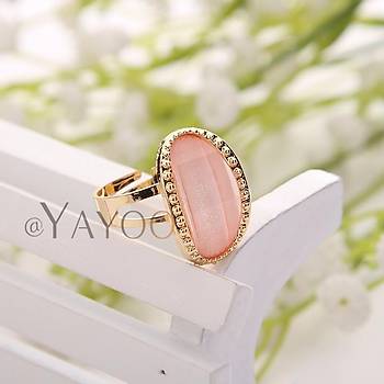 Kolye Yüzük Bilezik Küpe Pembe Kristal Set Altın Kaplama Zincir 