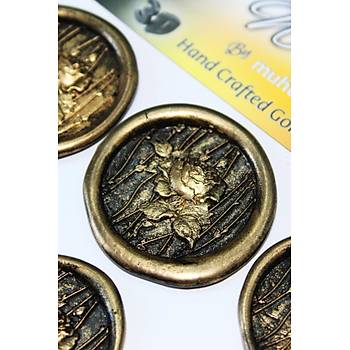 M�h�rc�m Black Gold Ivy Roses 12 Adet 3D Haz�r Kendinden Yap��kanl� Sticker M�h�r RM2111