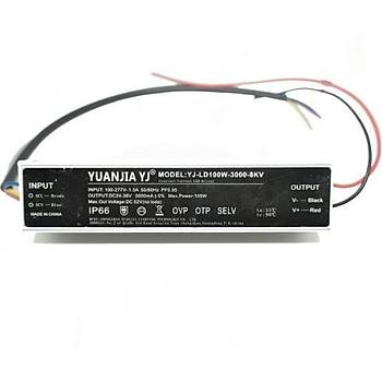 LED Sürücü Trafo Güç Kaynağı 100W 100-277V DC 24-36v IP66