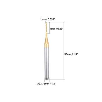 PCB Mini Karbür Freze Kesici 1.0-3.0mm 10 lu Set 3.175mm Shank
