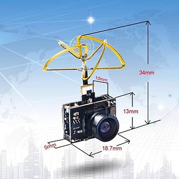 Yarış Dron FPV Kamera Seti 5.8Ghz 40CH 25mW Verici 600TVL Kamera 