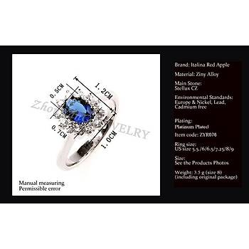 SAF�R 18K BEYAZ ALTIN KAPLAMA KR�STAL Y�Z�K