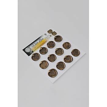 Mühürcüm Kalp 3 12 Adet 3D Hazır Kendinden Yapışkanlı Sticker Mühür RM2117