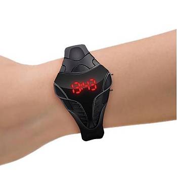 Dijital Erkek Led Spor Saat Moda gen Kobra Tasarm Silikon Kay