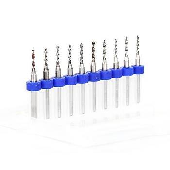 PCB Mikro Karbr CNC Matkap Ucu 10lu Set 1,55mm Tungsten 18 Shank