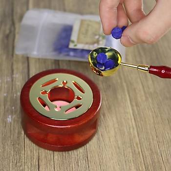 Davetiye Mum Mühürü Uygulama Seti Kahverengi 3 lü Set