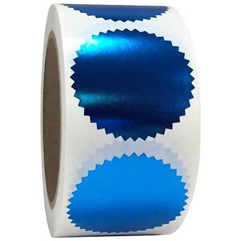 Al�minyum Kendinden Yap��kanl� Etiket Mavi Renk 50 adet 50mm �ap