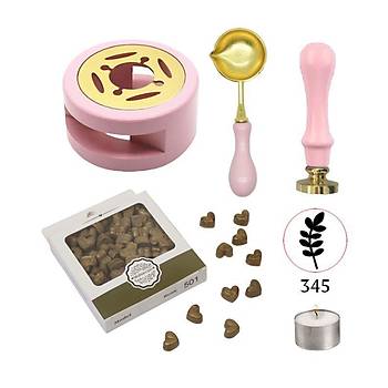 Davetiye Mum Mhr Uygulama Seti Pembe Renk 337 Bahar Dal