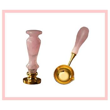 Davetiye Mum Mhr Uygulama Seti El Yapm Akrilik Pembe Renk