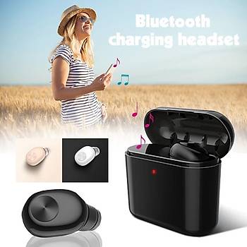 Bluetooth Mikrofonlu Kablosuz Mini Kulaklk Tanabilir arj Kutusu Grlt nleme 