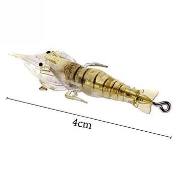 PROFISHER 5 li Set Fosforlu Yumuak Silikon Yapay Karides Yem Fransz 4cm ne