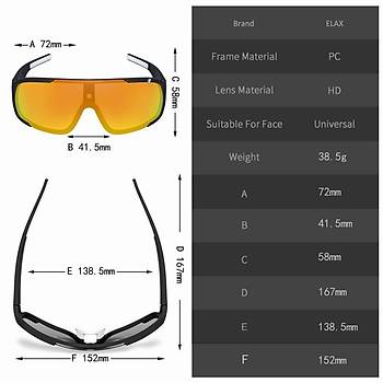 ELAX Spor Bisiklet Sr Mtb Gne Gzl Siyah Fotokromik, Anti-Reflective 