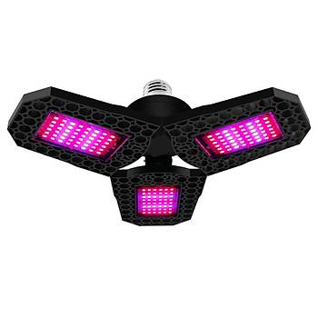 LED Grow Lamba Katlanabilir Tam Spektrumlu Bitki Büyütme İç Mekan 144 Led
