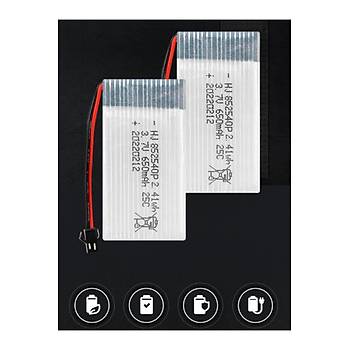 Lipo Pil 3.7V 650mAh 25C Dron ve RC Model Bataryası HX2.54 Soket