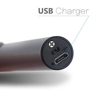 Darbeli Tek Ark Uzun Mutfak Çakmak USB Şarjlı Barbekü Alevsiz Anti Rüzgar 