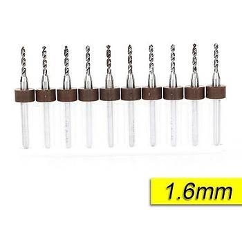 PCB Mikro Karbr CNC Matkap Ucu 10lu Set 1,60mm Tungsten 18 Shank