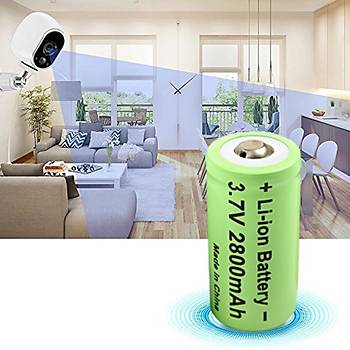 16340 CR123A 2800mAh 3.7V Li-ion Şarj Edilebilir Pil 