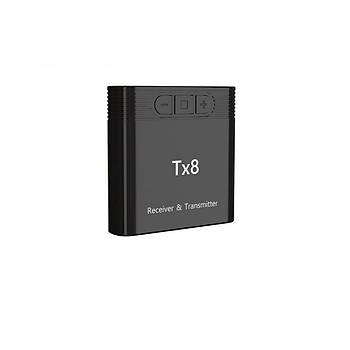 Bluetooth V5.0 Ses Alıcı Verici Adaptörü Şarjlı TX8 Bilgisayar Tv Pc Kulaklık İçin