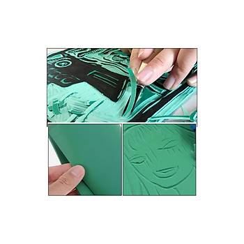 M�h�rc�m Grav�r Oyma Sanat� ��in Kau�uk Yumu�ak Ye�il Levha Bask� Ofset 